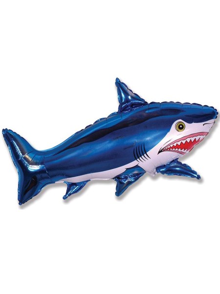 Фольга шар Акула синий 42"/107 см 1 шт Испания