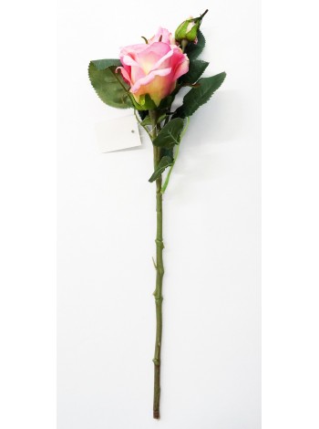 Роза ветка 3 цветка 44 см цвет розовый HS-25-2