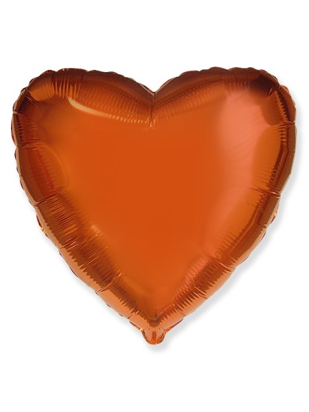 Фольга шар Сердце 18"/46 см металлик оранжевый