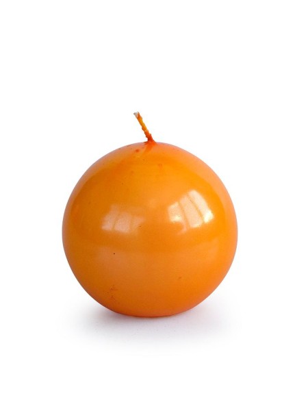 Свеча шар 5,5 см оранжевый блеск