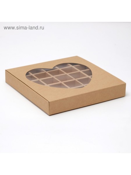 Коробка для конфет 22 х22 х3,5 см крафт