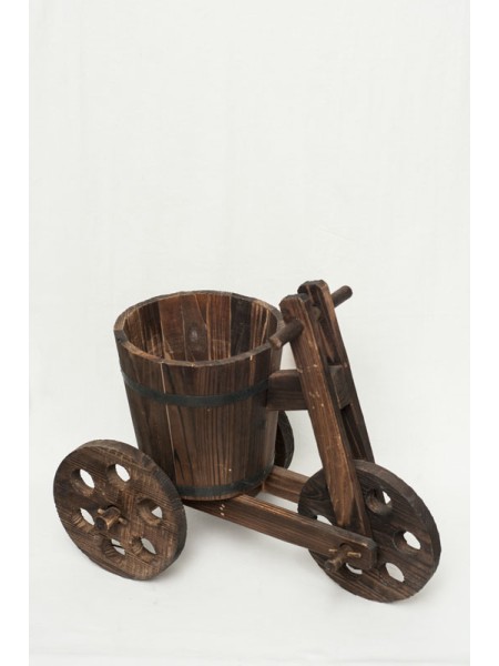 Велосипед деревянный 3х колесный малый с ведром 47 х 28 х 40 см
