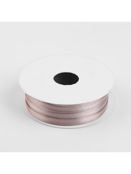 Лента атлас 0,3 см х33 ярд цвет бежево-розовый №92