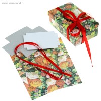 Набор для декорорирования подарочной коробки Яркие цветы 21 х 29,8 см