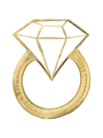 Фольга шар фигура Кольцо бриллиант золотое Р35 Anagram