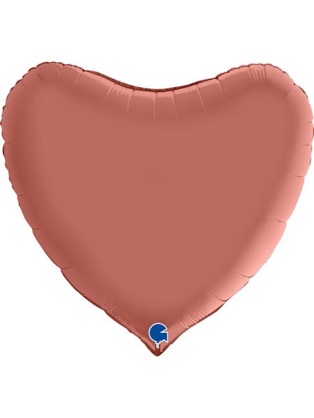 Фольга шар Сердце 36"/91 см сатин Розовое золото Grabo Италия