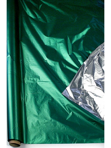 Полисилк металл 12/45 металл зеленый с серебром 100 см х 50 м биколор