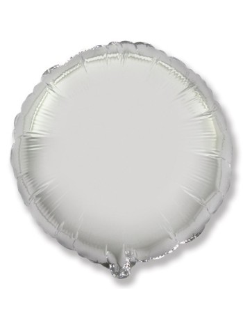 Фольга шар Круг 9"/23 см металлик серебро 1шт Испания Flexmetal
