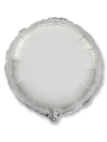 Фольга шар Круг 9"/23 см металлик серебро 1шт Испания Flexmetal