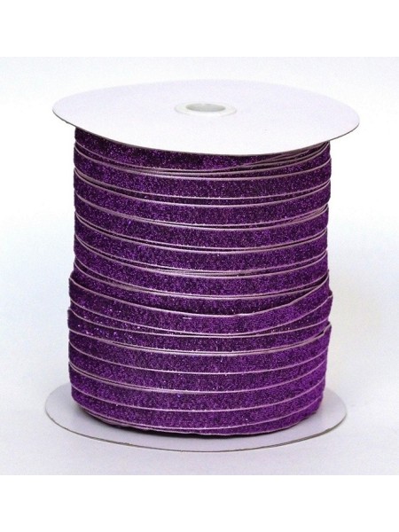 Лента бархат 1 см х200 ярд с люриксом цвет фиолетовый 12 HS-43-4