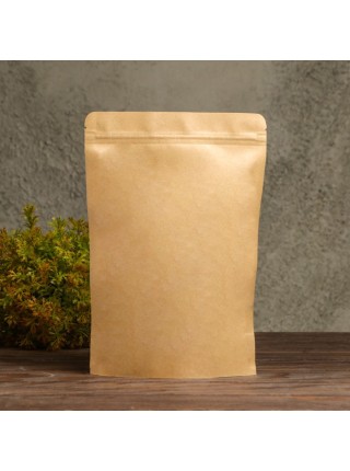 Пакет zip lock 18 х26 +4 см крафт с прозрачной стенкой 1/50