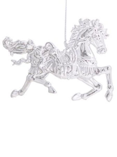 Лошадка 11,5 х8 х0,5 см полипропилен цвет серебряный новый год