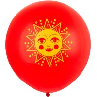 24" шар с рисунком Солнце красный