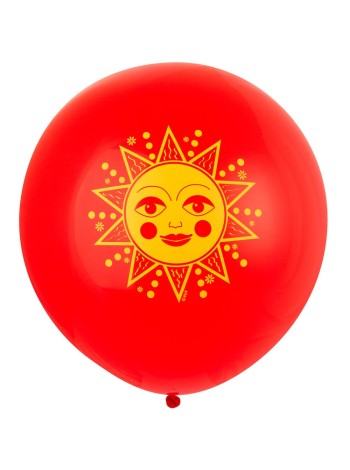 24" шар с рисунком Солнце красный