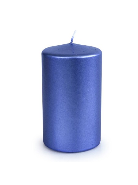 Свеча пеньковая 6 х10 см цвет синий блеск