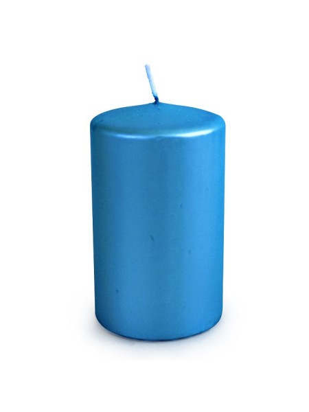 Свеча пеньковая 6 х10 см цвет голубой блеск