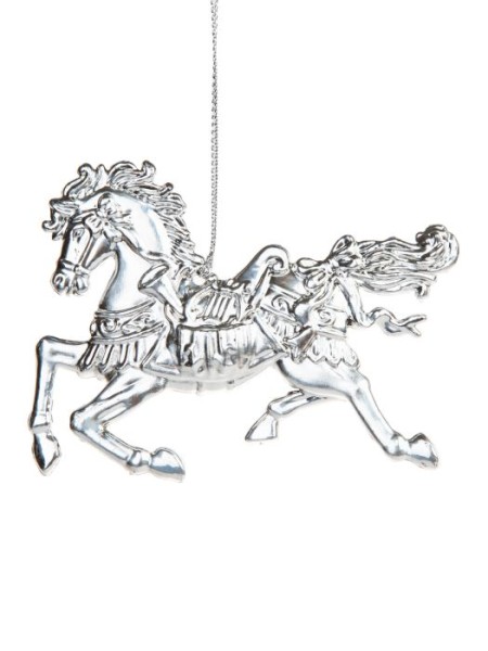 Лошадка 11,5 х1 х9 см полипропилен цвет серебряный Новый год