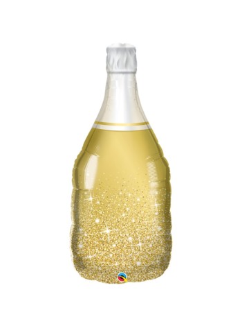 Фольга шар фигура 5 Бутылка шампанского золотая 39''/99 см Qualatex
