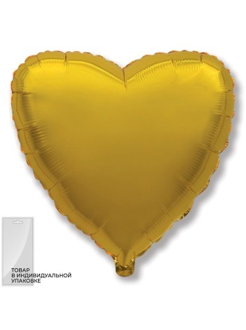 Фольга шар Сердце 18"/46 см металлик Золото 1шт Испания FM