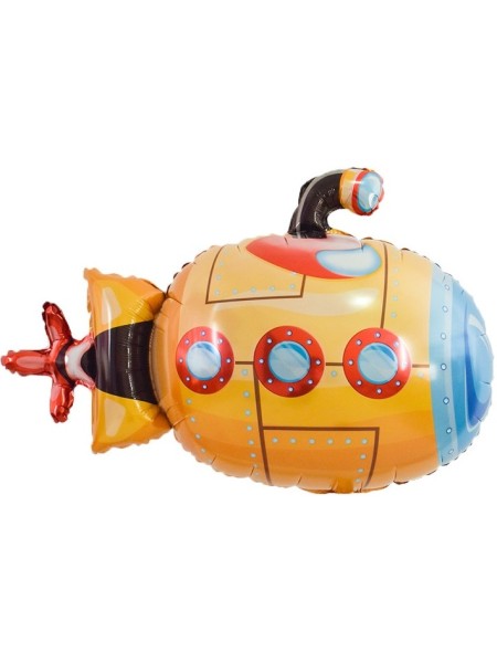 Фольга шар Фигура Подводная лодка оранжевый 38"/97 см Китай