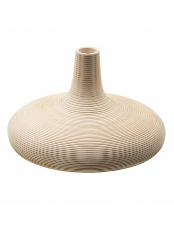 Ваза керамика 13 х20,5 см рельефная цвет слоновая кость HS-34-12