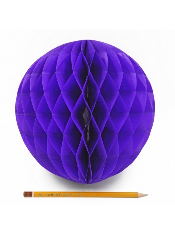 Подвеска объемная бумажная Шар соты 20 см цвет фиолет