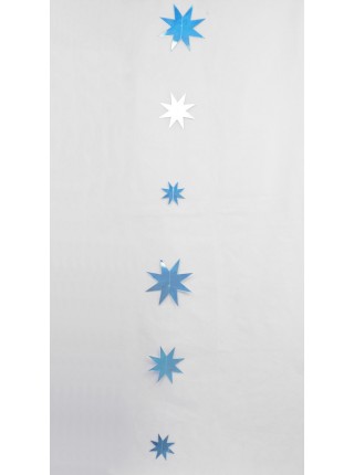 Гирлянда Звезды 170 см бумага металл цвет голубой HS-21-10