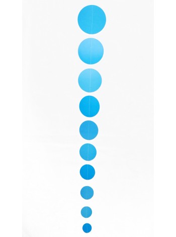 Гирлянда бумага 106 см вертикальная Круги цвет голубой HS-21-7