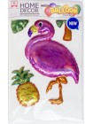 Наклейка объемная Фламинго ананас  пластик упаковка 15 х 21 см