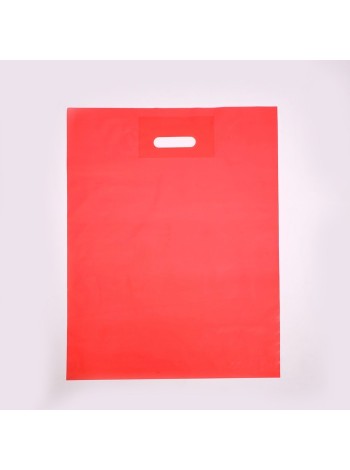 Пакет полиэтилен 30 х40 см 50 мкм с прорубной ручкой цвет красный 1/50