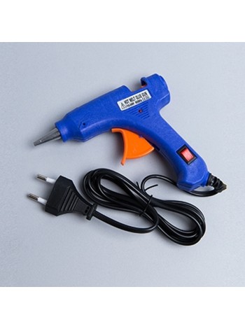 Пистолет клеевой d-7 мм малый HOT MELT GLUE GUN с переключателем 20W арт 12637843/синий