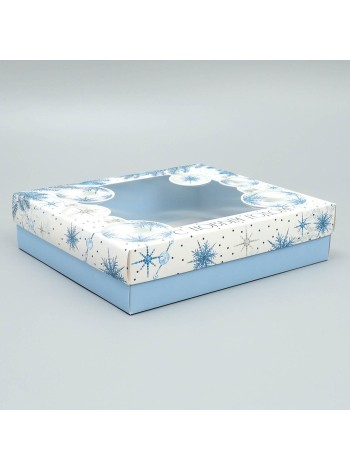 Коробка складная 23,5 х20,5 х5,5 см С Новым годом 1/5