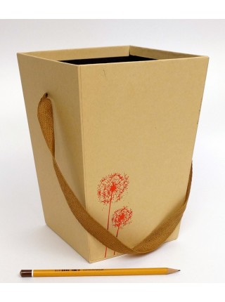Коробка для цветов 22,5 х16 х16 см с ручкой