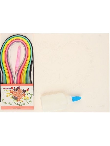 Набор для квиллинга Цветочный букет 160 полосок шириной 0,3 см инструмент- клей