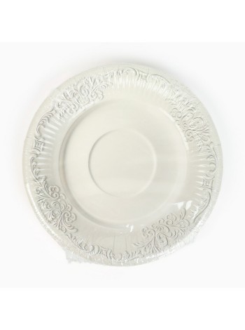 Тарелка бумага 10 шт 18 см Керамика белая узоры
