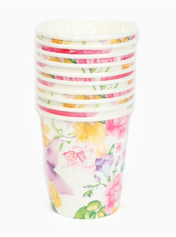 Стакан бумага 10 шт 250 мл Акварельные цветы