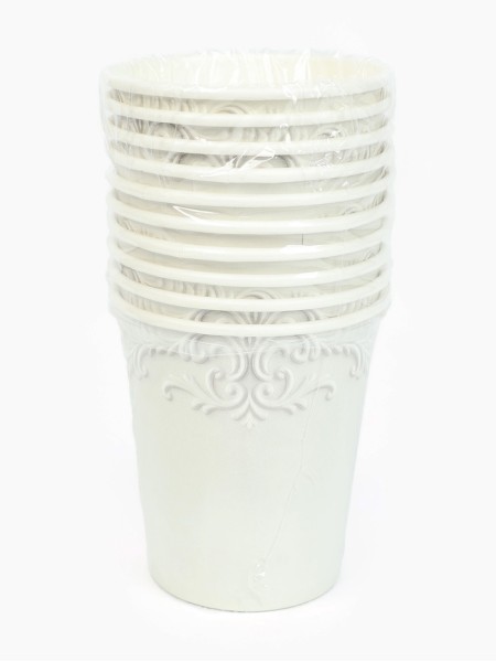 Стакан бумага 10 шт 250 мл Керамика узоры