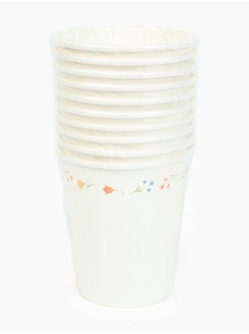 Стакан бумага 10 шт 250 мл Керамика с цветами