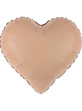 Фольга шар Сердце 18"/46 см Капучино Матовый Grabo Италия
