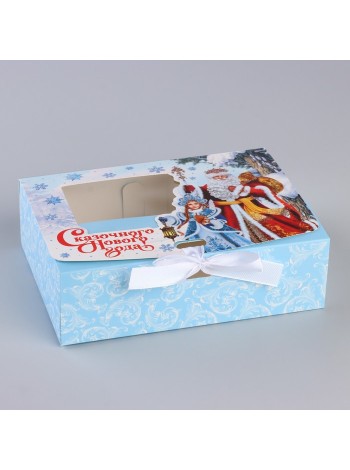 Коробка складная 16,5 х12 х5 см Дед Мороз и Снегурочка 1/5