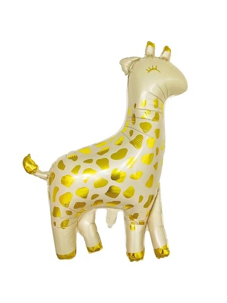 Фольга шар фигура Жираф цвет белое золото 45"/114 см Китай