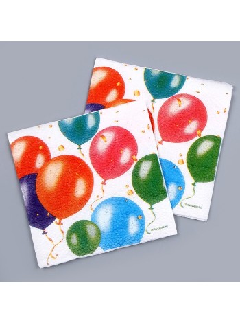 Салфетка бумага 24 х 24 набор 20 шт Воздушные шары