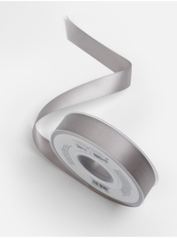 Лента атлас 2 см х23 м 2-х сторонняя цвет серебро №837