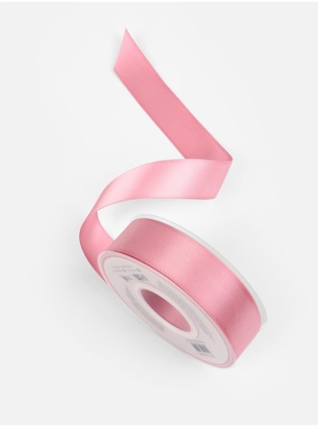 Лента атлас 2,5 см х23 м 2-х сторонняя цвет розовый №158