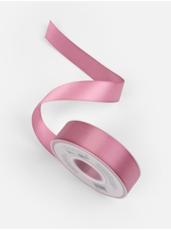 Лента атлас 2,5 см х23 м 2-х сторонняя цвет розовый №165