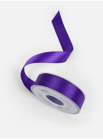 Лента атлас 2,5 см х23 м 2-х сторонняя цвет фиолетовый №0470