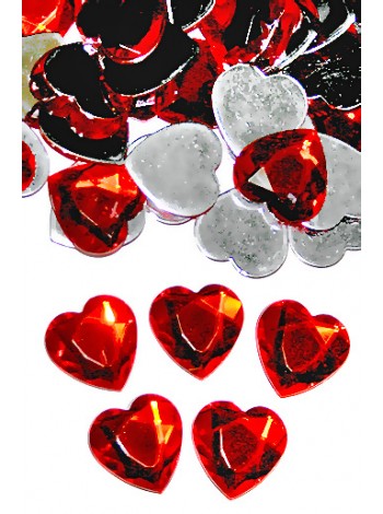 Стразы сердца 425-20 d25 мм цвет красный цена за 1 шт