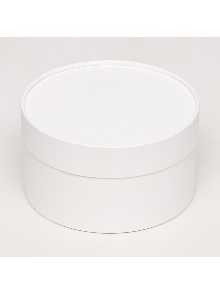 Коробка картон 18 х10 см круг Алмаз цвет белый