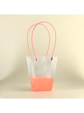 Сумка прозрачная 20 х17 х10 см трапеция цвет розовый