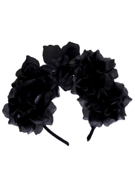 Ободок Цветок цвет черный
